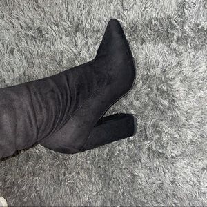 Block Heel Thigh High Boots